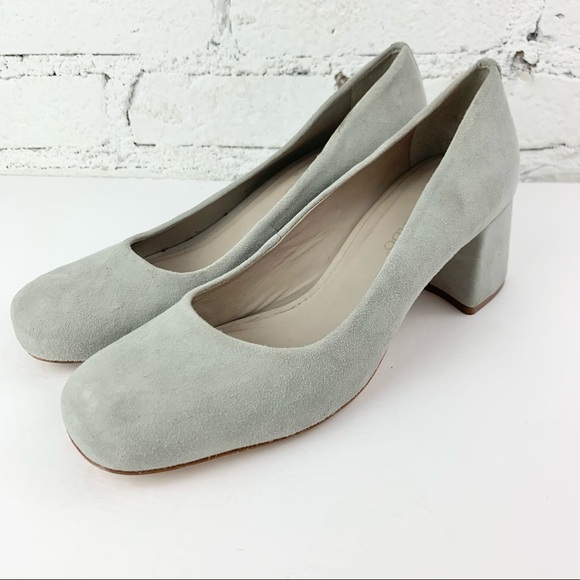 Bernardo The Jackie Suede Grey Square Toe Heel 9 - Picture 6 of 16
